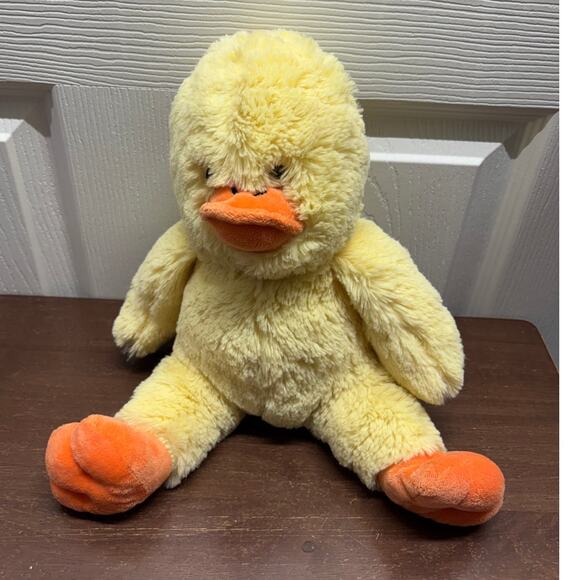 Beansprout Yellow Duck Orange Beak Feet Stuffed Animal Plush 10" - Picture 1 of 6
